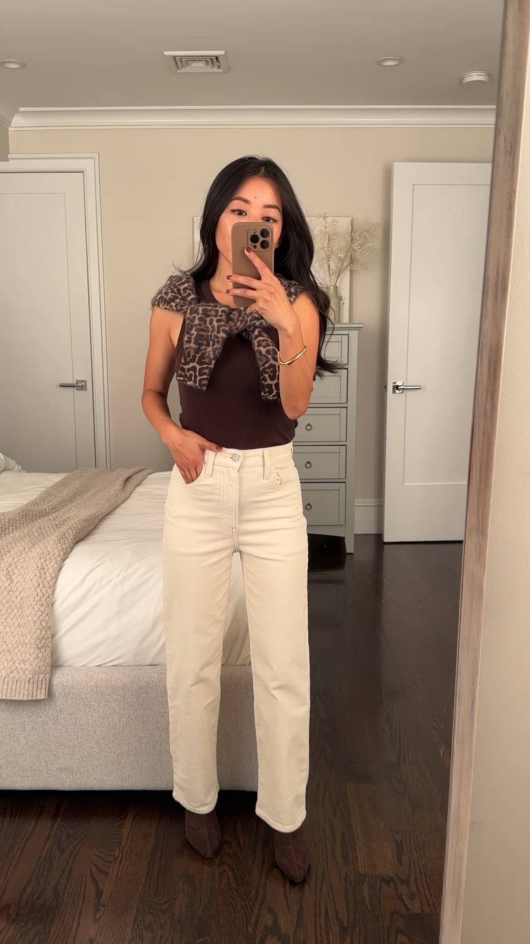 Levi’s sale ~ (some ribcage and wedgie styles are excluded) 

One of my favorite Levi’s denim cuts now comes in fall colored corduroy! 

These are soft, comfortable,  stretchy, and have a zipper fly. Extra high rise, flattering straight leg that hits full length on me to wear with flats or a low heel. 

• Levi's corduroy ribcage pants 24x27 . I can wear this length with flats or a low heel / boot 

• brown tank xxs

• cashmere leopard sweater xs

• "the drop” booties 5

#LTKSaleAlert #LTKFindsUnder100 #LTKSeasonal