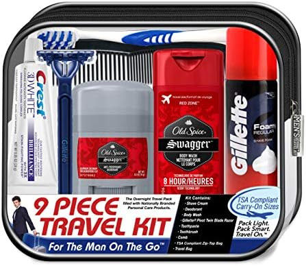 Convenience Kits International Men's Deluxe, 9-Piece Kit with Travel Size TSA Compliant Essential... | Amazon (US)