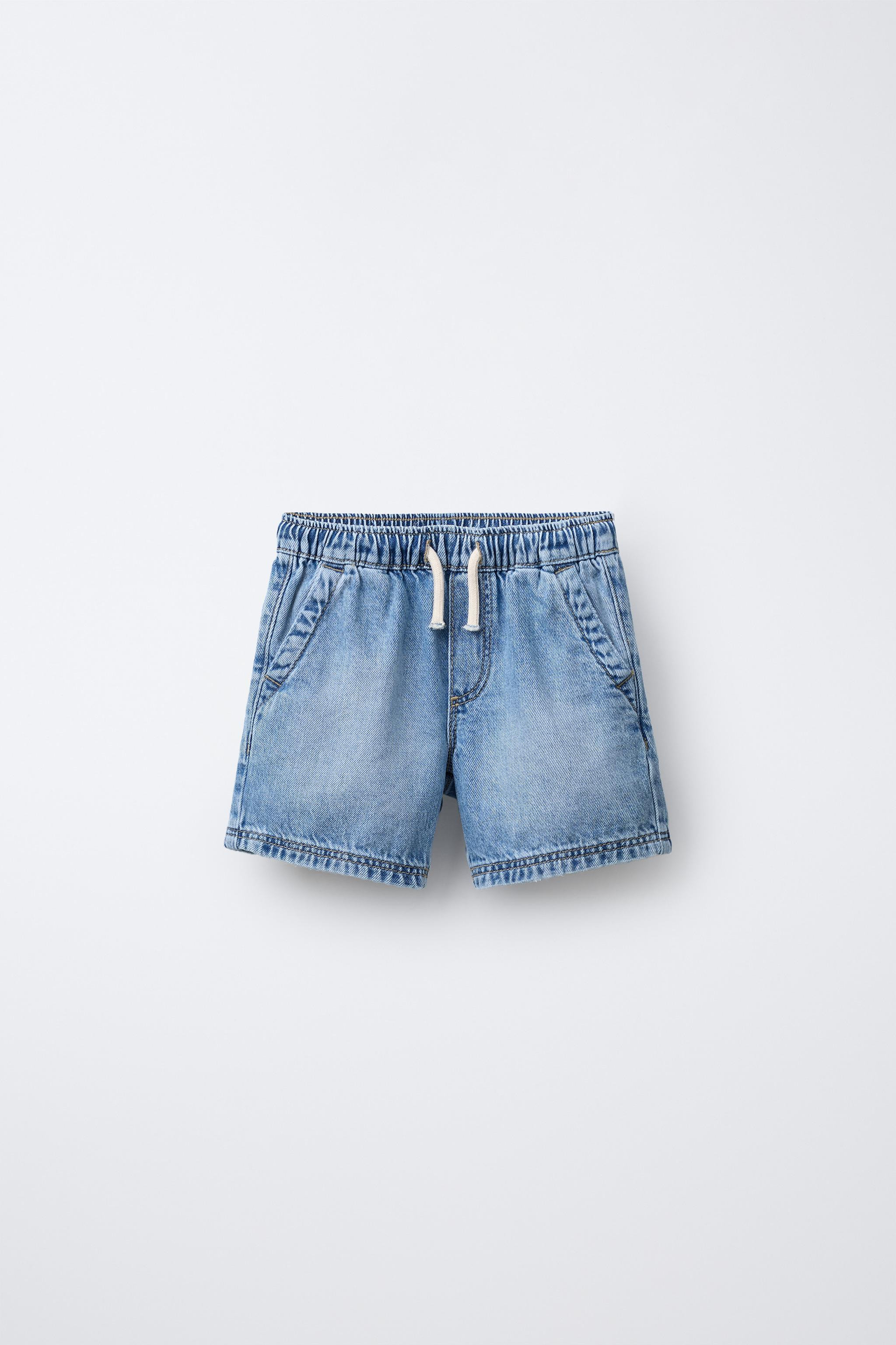 DENIM SHORTS WITH LABEL | Zara US