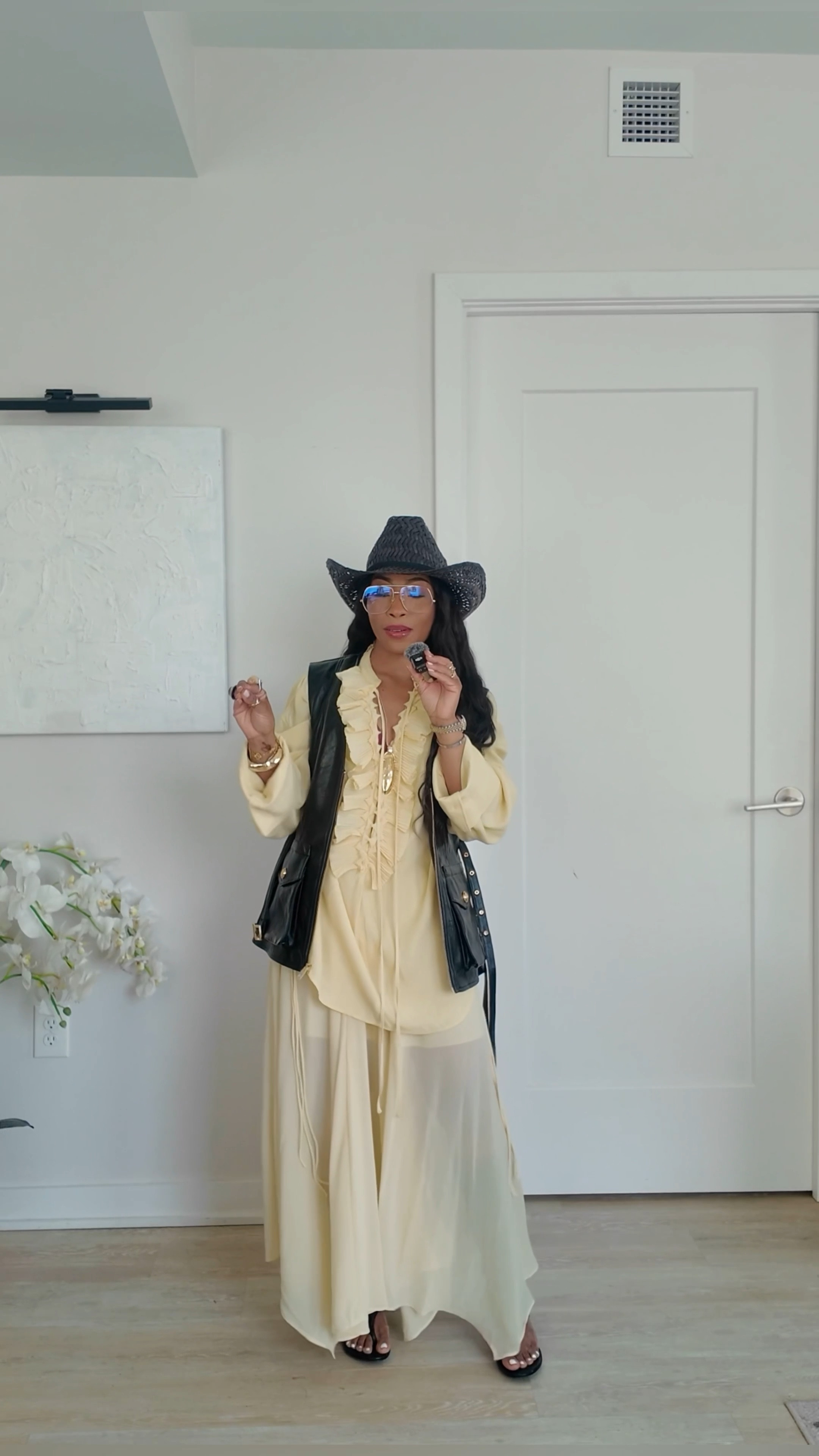 You’ve seen the viral boho set—flowy, romantic, soft girl vibes.
Cute? Always. But me? I had to remix it.

I took the free-spirited boho energy and gave her an edge.

• Layered on a leather vest for structure
• Swapped out sandals for bold, open-toe knee-high boots
• Added gold accents + a cowboy hat for that Western Cool Girl moment
• And gave the whole look attitude

This is how you keep a trend fresh—infuse it with your style, your energy, your edge.
Boho, but make it bold.

Would y’all try this remix?
#ThePhreshCode #BohoReimagined #CoolGirlStyle #WesternCore #TrendRemix #EdgyBoho #ViralSetButDifferent

#LTKStyleTip #LTKFindsUnder100 #LTKPetite