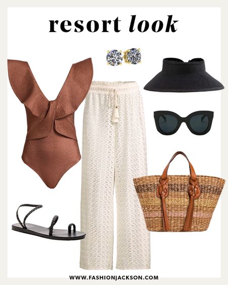 Beach vacation, resort, vacation outfits, swimsuits, spring outfits, one-piece swimsuit, coverup, sandals, beach hat, beach bag #vacationoutfits #swimsuits #beach

#LTKSeasonal #LTKswim #LTKunder100