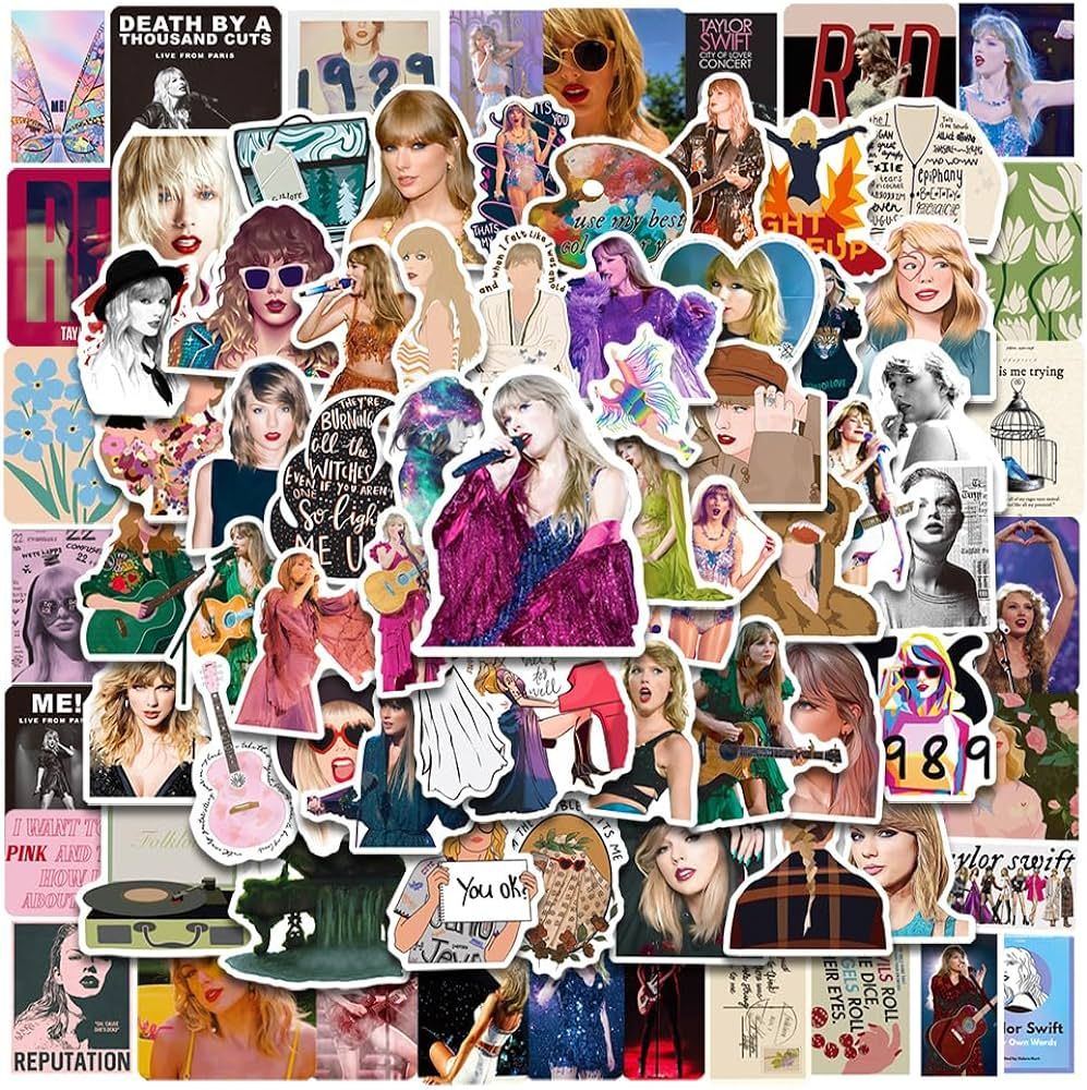100PCS Taylor Swift Stickers Singer Stickers Music Albums Stickers Laptops Stickers & Water Bottl... | Amazon (US)