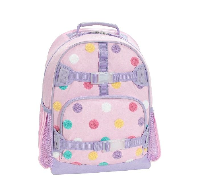 Mackenzie Pink Polka Dots Chenille Backpacks | Pottery Barn Kids