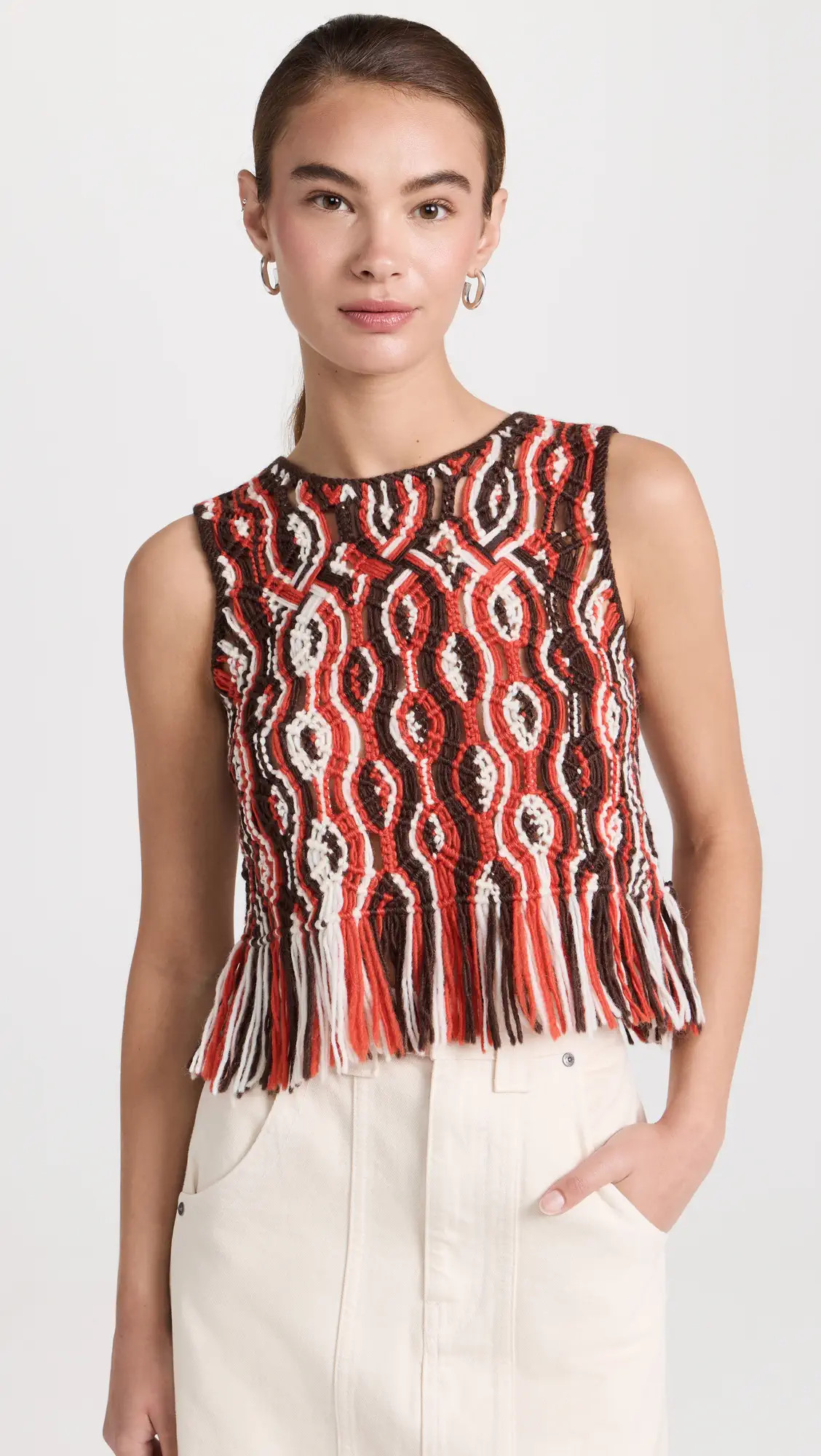 Sea Drew Macrame Knit Vest with Fringe | Shopbop | Shopbop