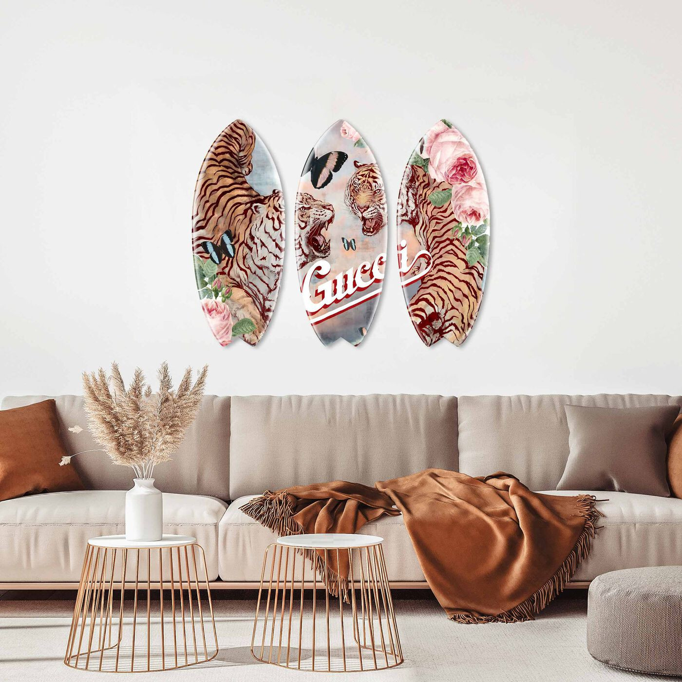 Parma Tiger Skimboard- 3 Piece Wall Art Set | Oliver Gal | Oliver Gal