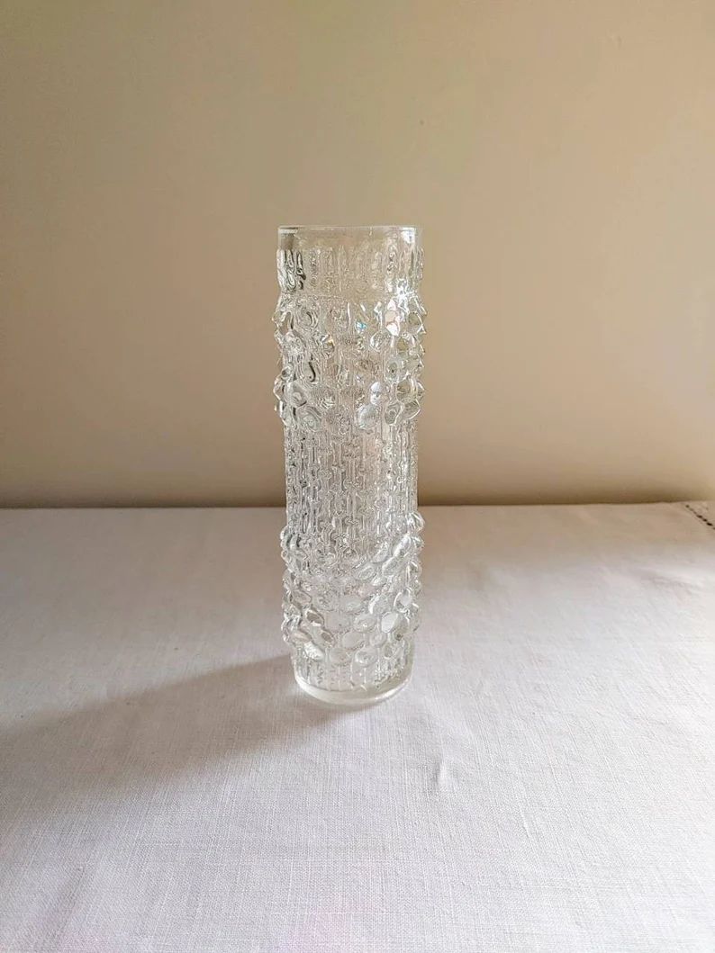Sklo Union clear candle wax drip 7" glass vase by Frantisek Peceny | Etsy (US)