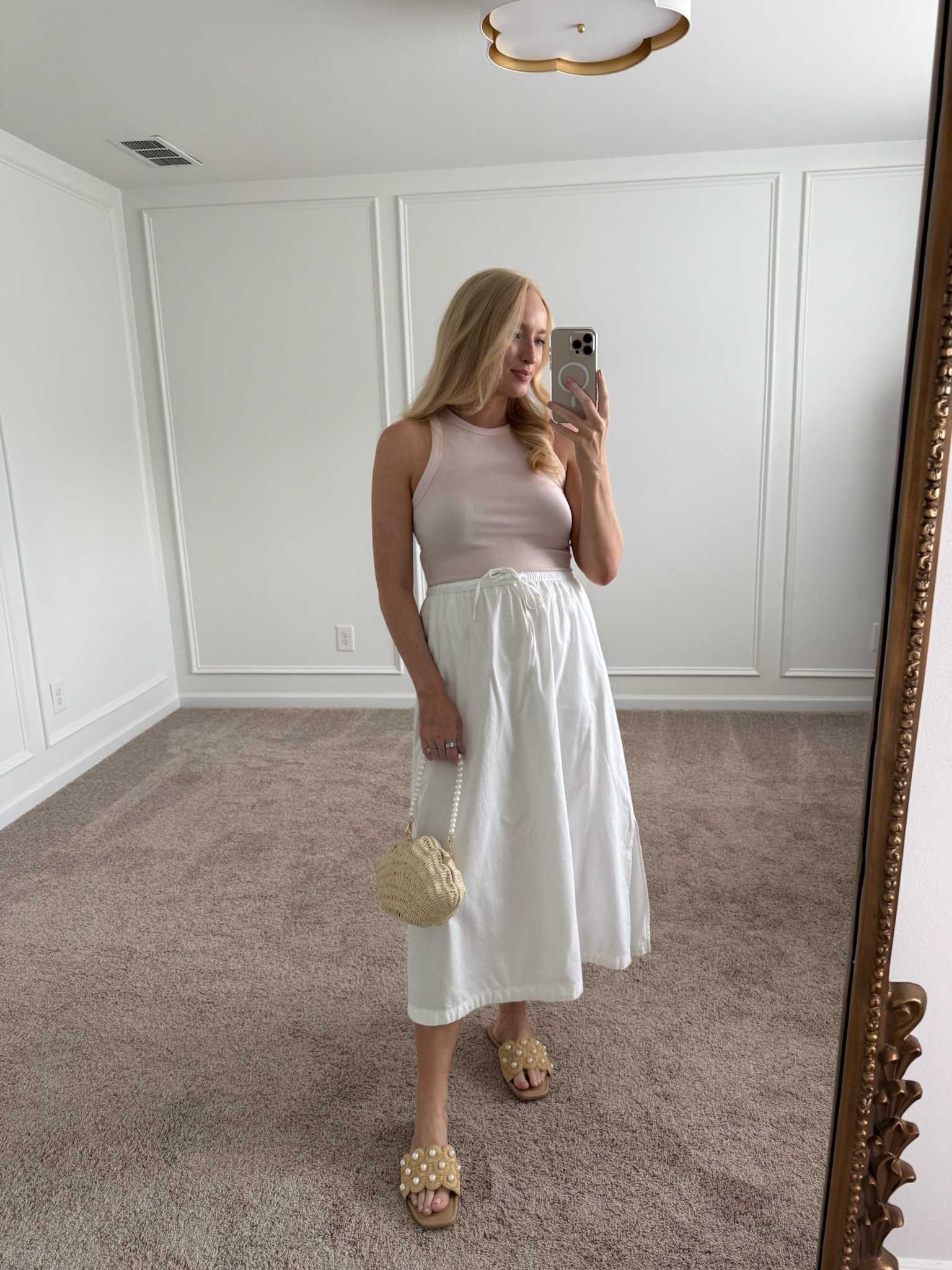 Cutest summer brunch look from Target! Wearing size small in both the skirt and tank. Skirt is bump friendly. Summer outfits // daytime outfits // vacation outfits // brunch outfits // shopping outfits // Target finds 

#LTKFindsUnder50 #LTKSummerEdit #LTKSeasonal