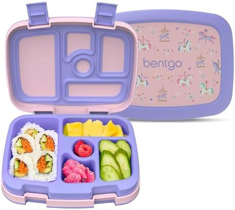 Bentgo Kids Prints Leak-Proof 5-Compartment Bento-Style Kids Lunch Box | Ideal Portion Sizes for ... | Amazon (US)
