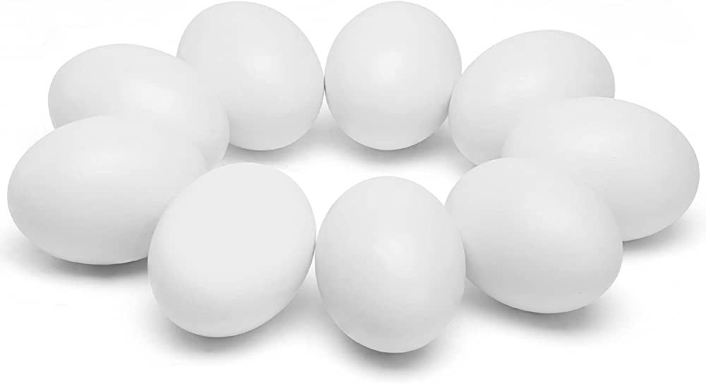 SallyFashion Wooden Fake Eggs,9 Pieces White Wooden Easter Egg Wood Eggs for Crafts Easter Home D... | Amazon (US)
