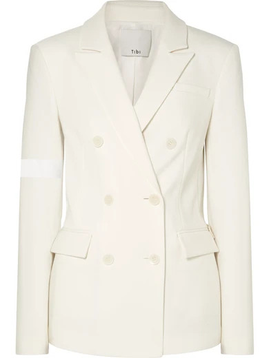 Tibi - Mora Steward Twill Blazer - Ivory | NET-A-PORTER (US)