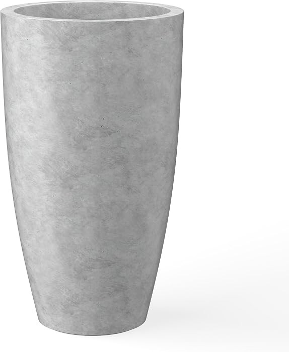 Kante Large Round Tapered Pale Gray Concrete Planter 23.6" Tall, Outdoor | Amazon (US)