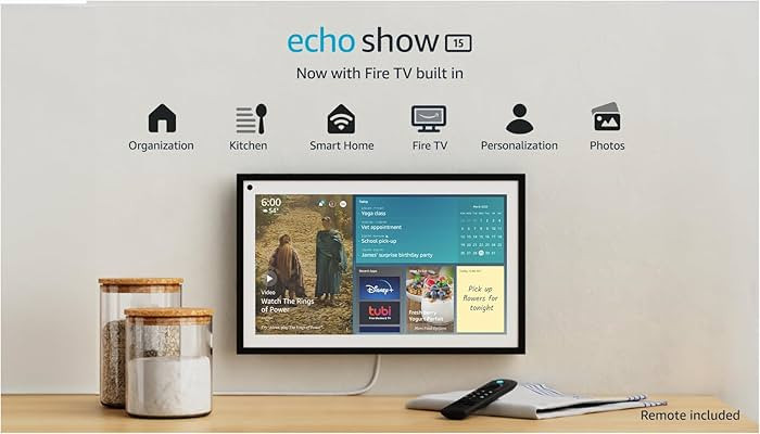 Echo Show 15 | Full HD 15.6" display with Alexa and hands-free controls | Remote included | Amazon (US)