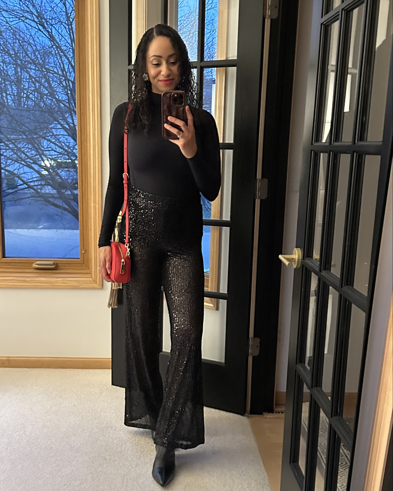 Happy New Year!! 🎉

Headed out to dinner with my family ❤️

Can’t get enough of these pants! I’ve always loved sheer and I love the styles I’m seeing it in lately 😍

You know that glittery staple you pull out for Christmas or NYE parties? These are that. I’ll be wearing these year after year. 

Also so happy I finally found a pair of pointed boots that I love, they aren’t too high and are actually comfortable. 

Cheers to 2025! 🎉🎊🥳

Thanks for being here with me! 😘

#LTKShoeCrush #LTKParties #LTKHoliday
