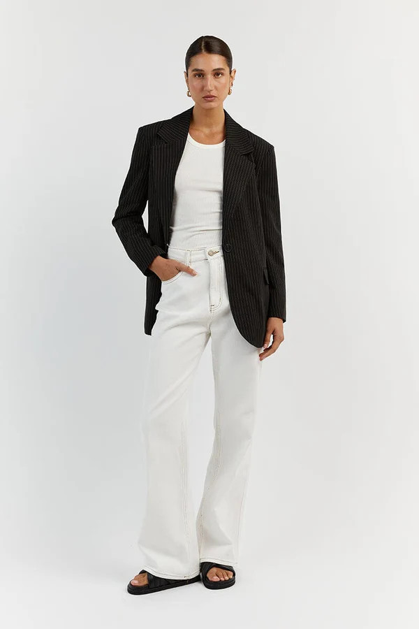 DIEGO BLACK PINSTRIPE BLAZER | DISSH