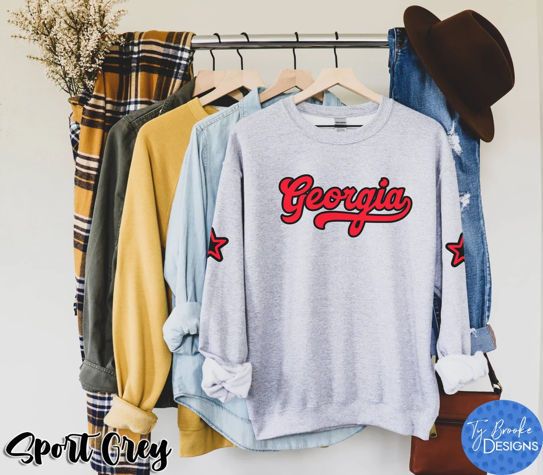 Retro Georgia Sweatshirt Vintage Georgia Crewneck Sweatshirt - Etsy | Etsy (US)