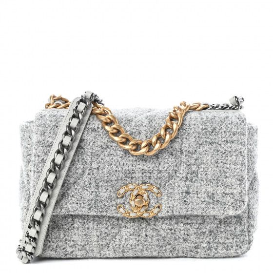CHANEL

Tweed Quilted Medium Chanel 19 Flap Grey Ecru | Fashionphile
