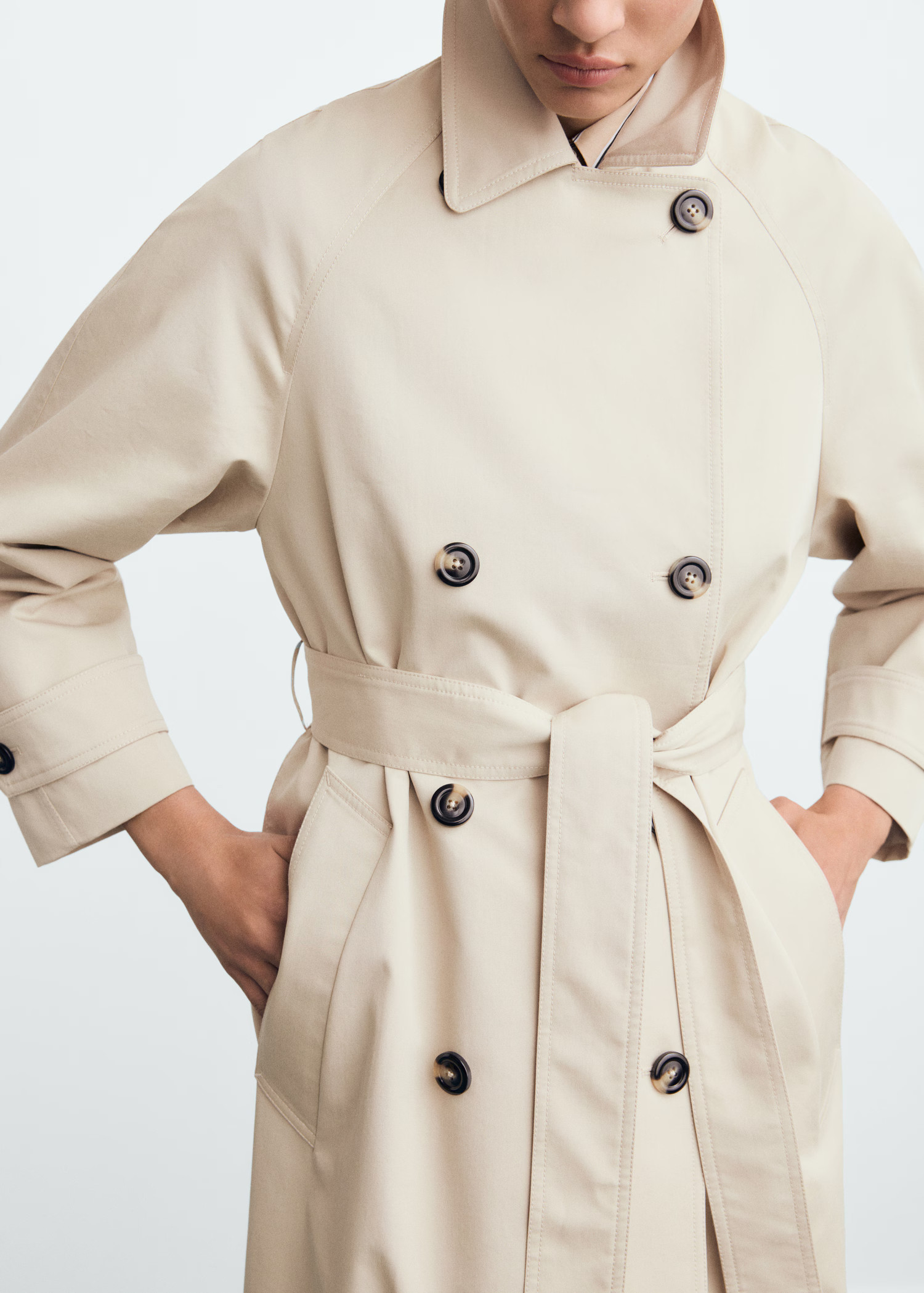 Long double-breasted trench coat - Women | MANGO USA | Mango (US/MX/AU)