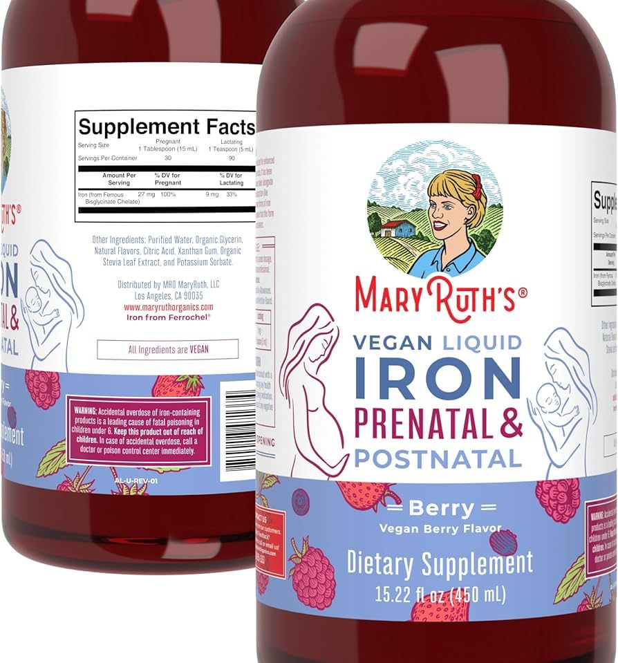 MaryRuth Organics | Liquid Iron Supplement Prenatal & Postnatal for Pregnant & Lactating | Iron D... | Amazon (US)