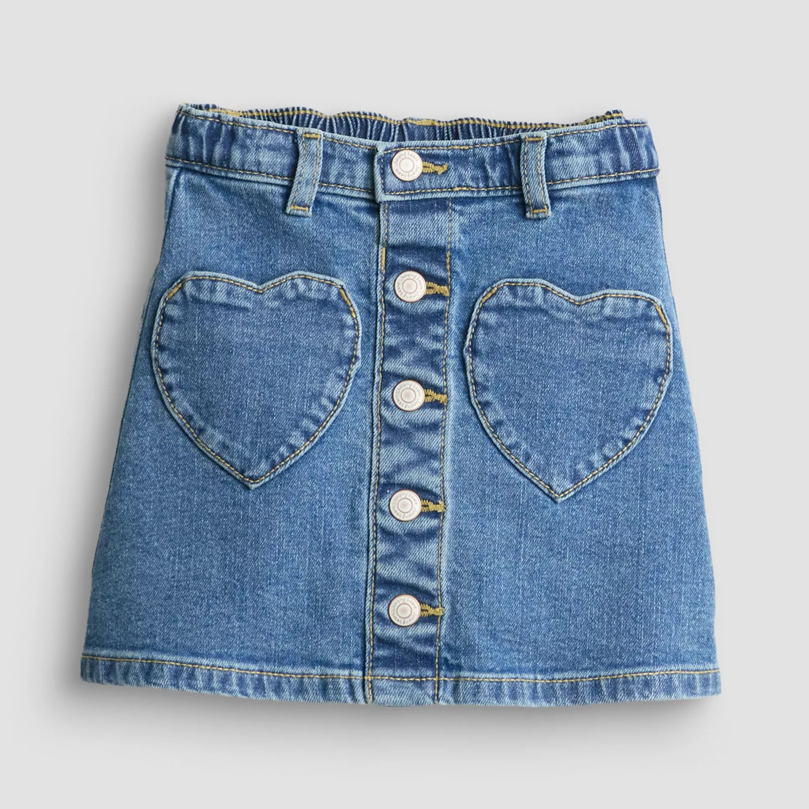 Baby & Toddler Girl Jumping Beans® Heart Pocket Denim Skort, Toddler Girl's, Size: 18 Months, Medium Blue | Kohl's