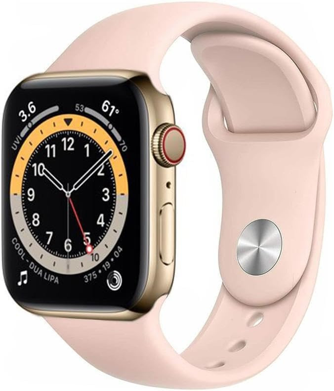 Apple Watch Series 6 (GPS + Cellular, 44mm) Gold Stainless Steel Case with Pink Sport Band (Renew... | Amazon (US)