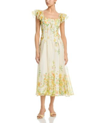 AQUA Floral Print Button Front Dress - Exclusive | Bloomingdale's AQUA Shop All | Bloomingdale's (AU)