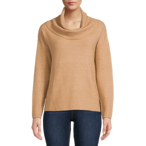 Time and Tru Women’s Long Sleeve Cowl Neck Sweater | Walmart (US)