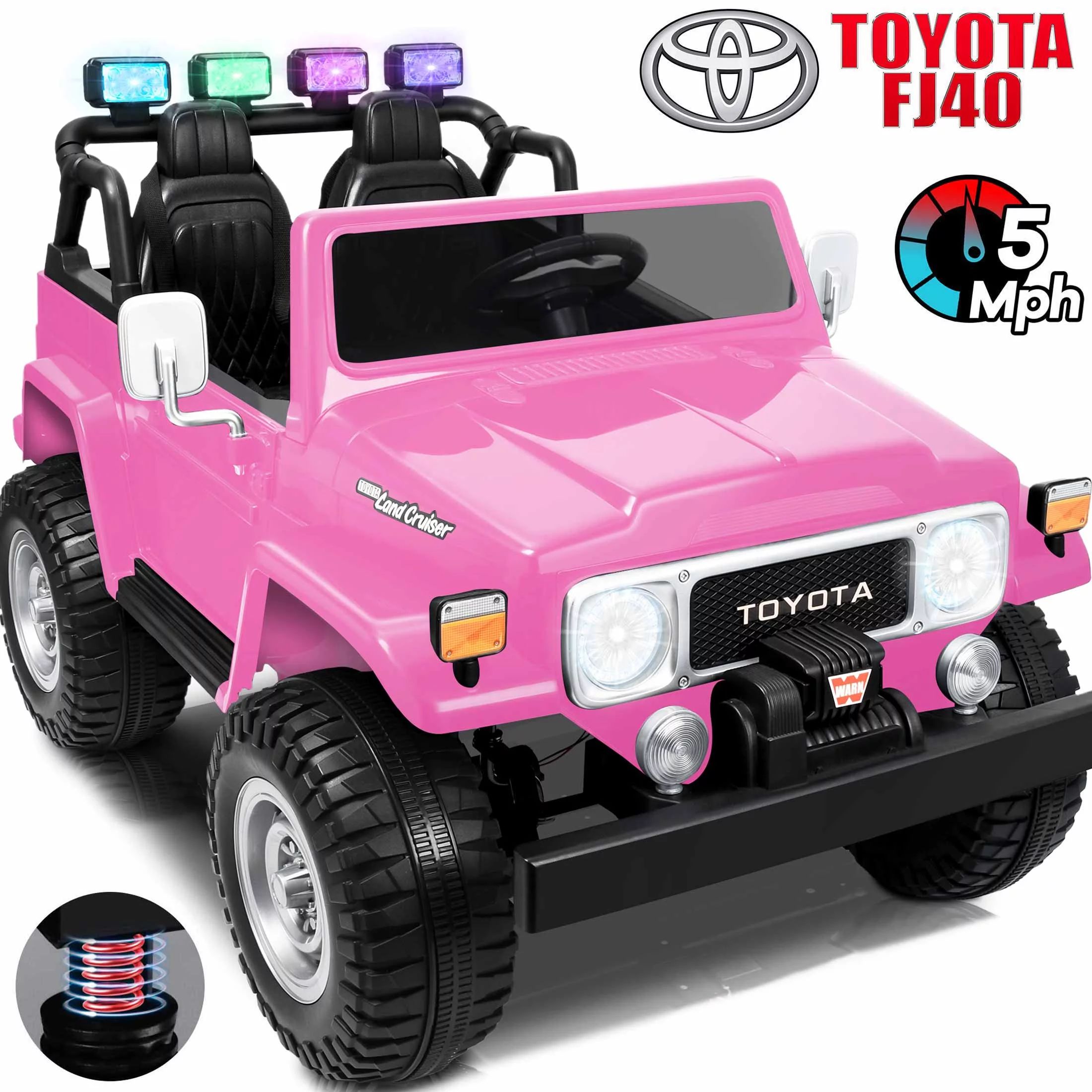 Toyota FJ40 24V Kids Ride on Car,Wisairt 2 Seater Battery Powered Electric Vehicle w/ Remote Cont... | Walmart (US)