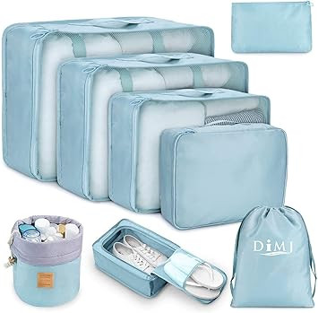 Packing Cubes for Travel, 8Pcs Travel Cubes Set Foldable Suitcase Organizer Lightweight Luggage S... | Amazon (US)