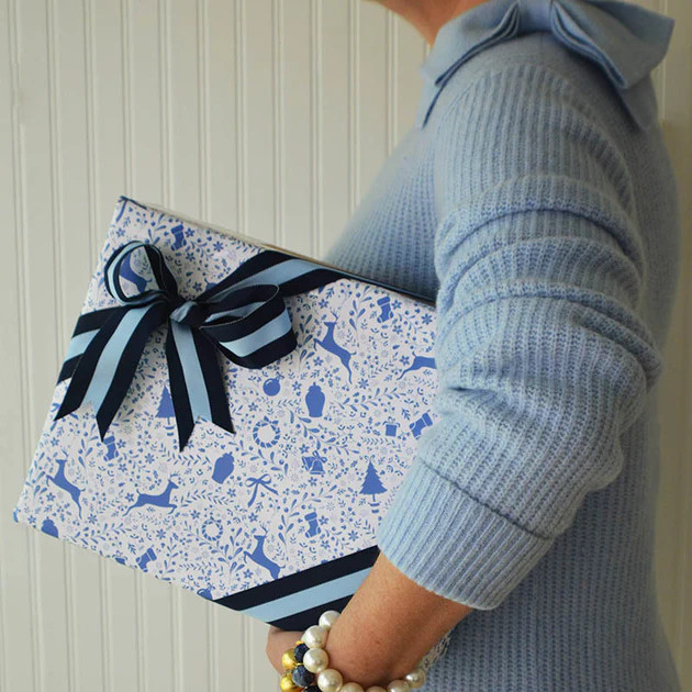 Christmas Toile Gift Wrap | Cailini Coastal