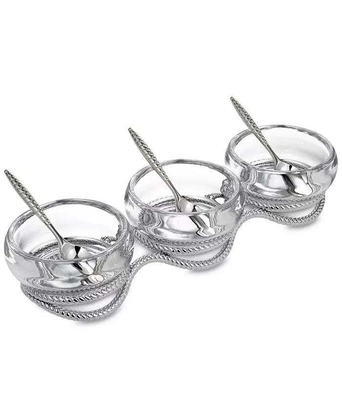 Nambé Braid Triple Condiment Set with Spoons - Macy's | Macy's