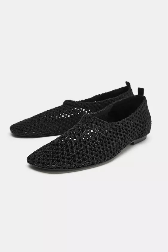 FLACHE BALLERINA AUS NETZSTOFF | Zara US