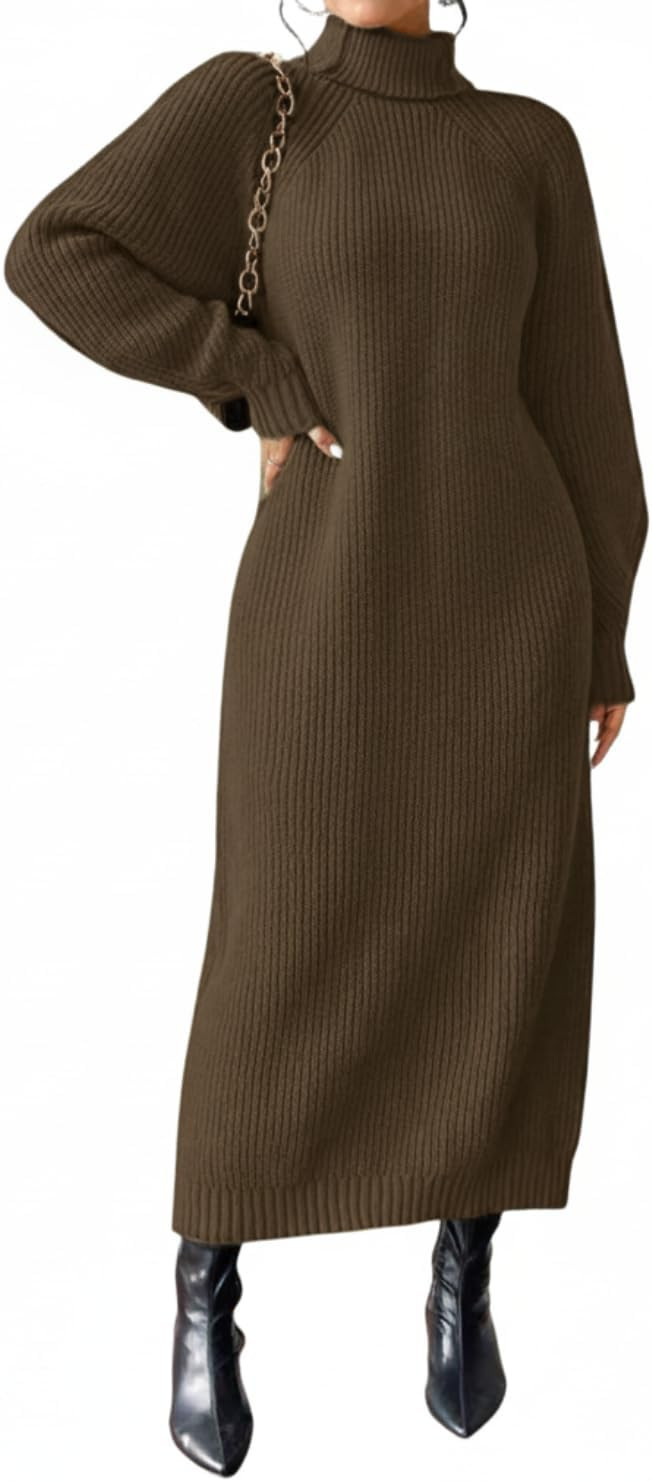 LIGHT DOT Women's Winter Maxi Sweater Dress Oversize Long Sleeve Knit Pullover Chunky Bell Loose | Amazon (US)