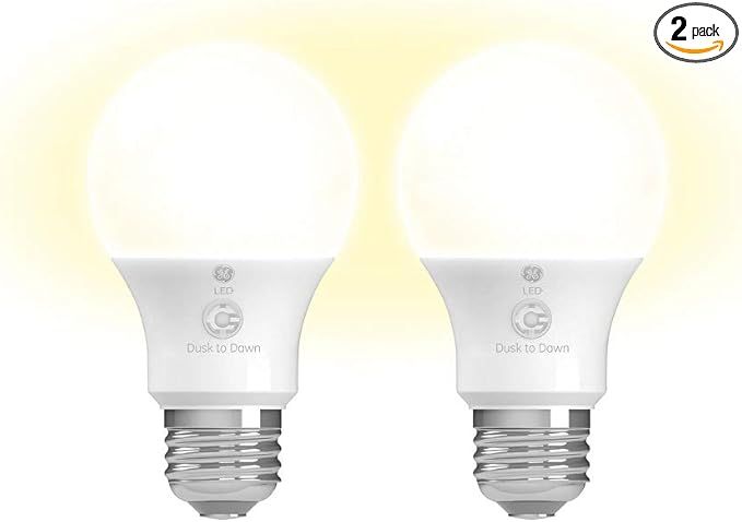 GE Lighting LED+ Dusk to Dawn Light Bulbs, A19, 2-Pack, Outdoor LED Light Bulbs, 60-Watt Replacem... | Amazon (US)