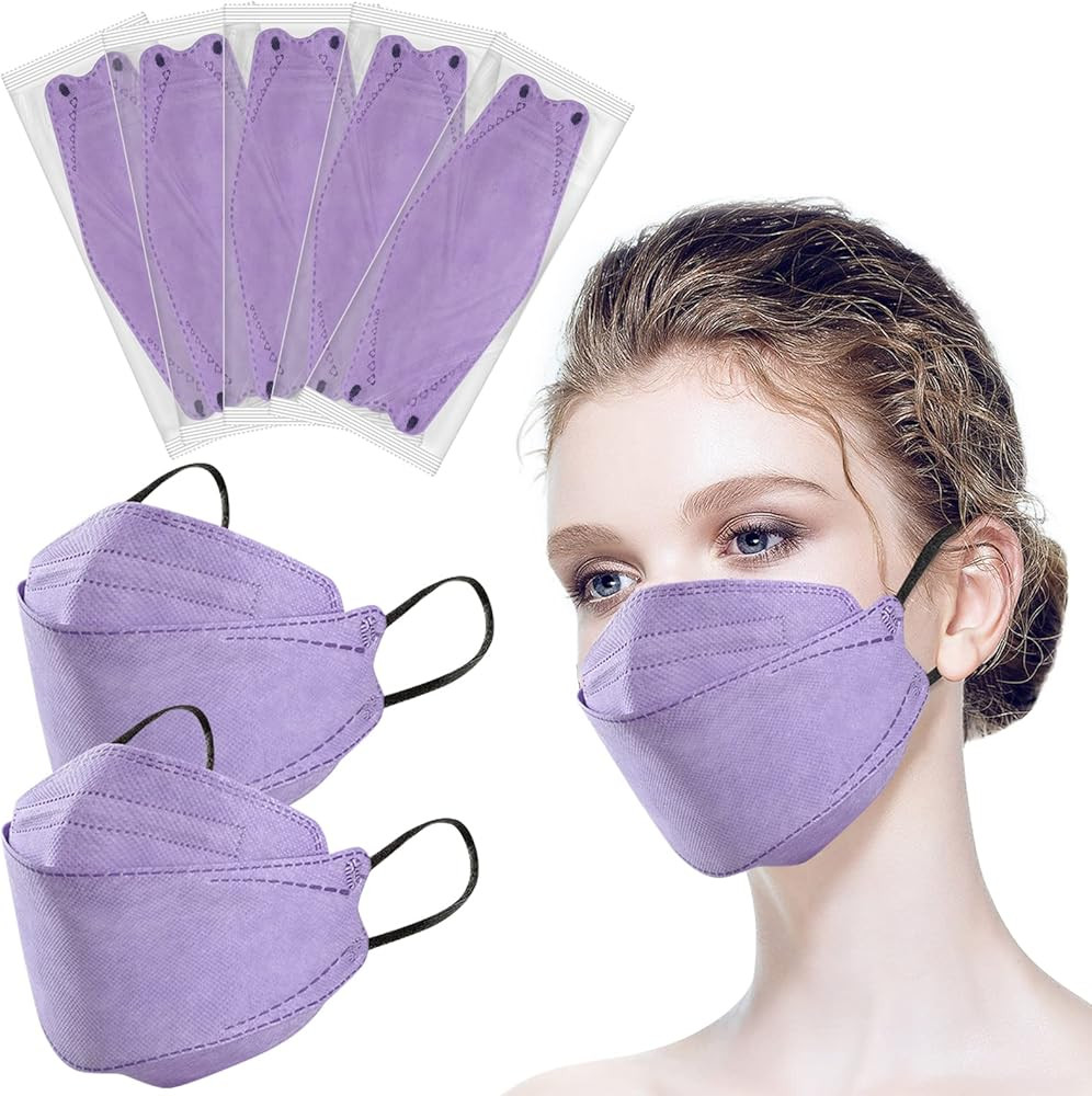 Hubbide 100Pcs KF94 Masks, Individually Wrapped 3D Fish Type Masks for Adult, 4 Layer Protective ... | Amazon (US)