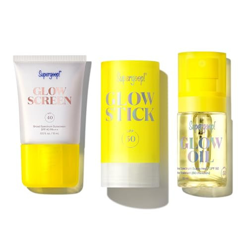 Supergoop! Glow Kit - Includes Glowscreen SPF 40 (0.5 oz), Full-Size Glow Stick SPF 50 (0.7 oz), and Glow Oil SPF 50 (1.0 fl oz) | Amazon (US)
