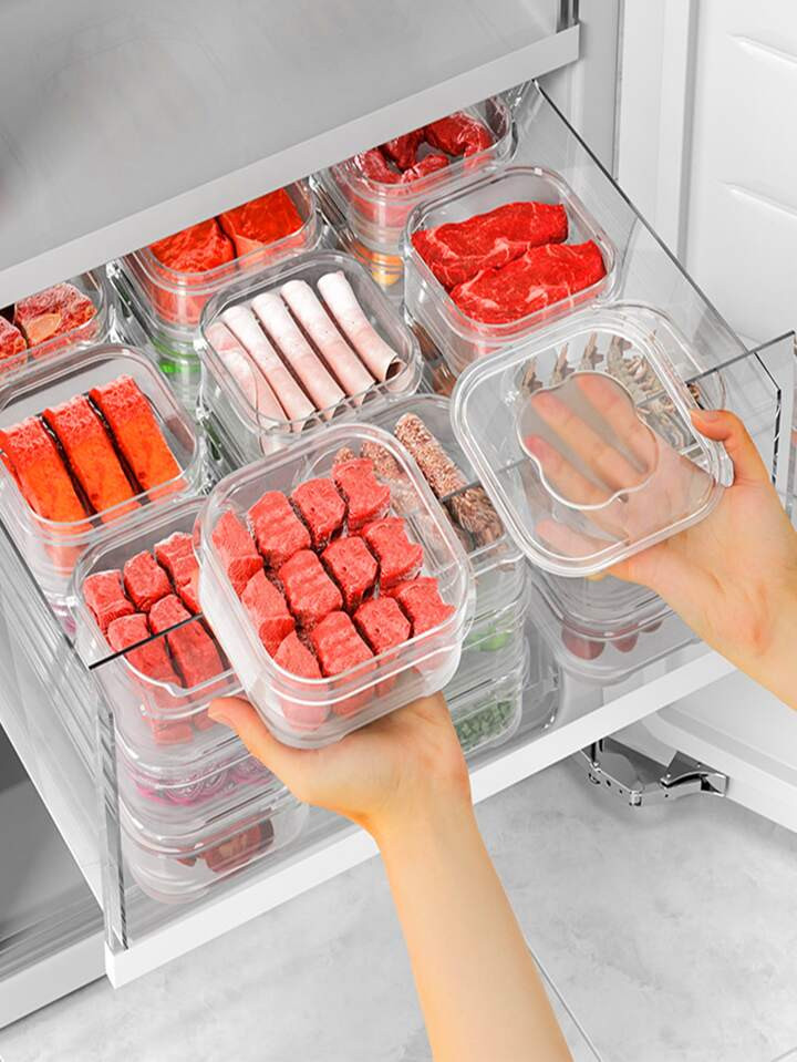 8 paquetes de recipientes de almacenamiento de alimentos con tapas para refrigerador, juego de ta... | SHEIN