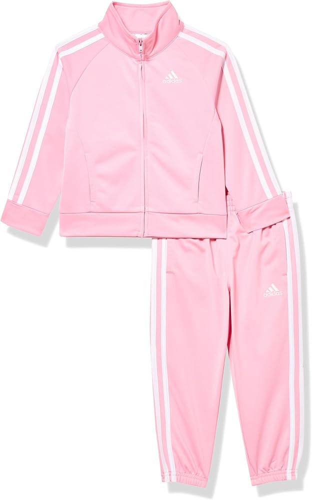 adidas girls Zip Front Classic Tricot Jacket and Joggers Set | Amazon (US)