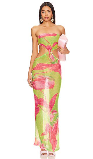 Fontelina Dress in Lime Anthurium | Lime Dress Lime Green Strapless Dress Green Cut Out Dress | Revolve Clothing (Global)