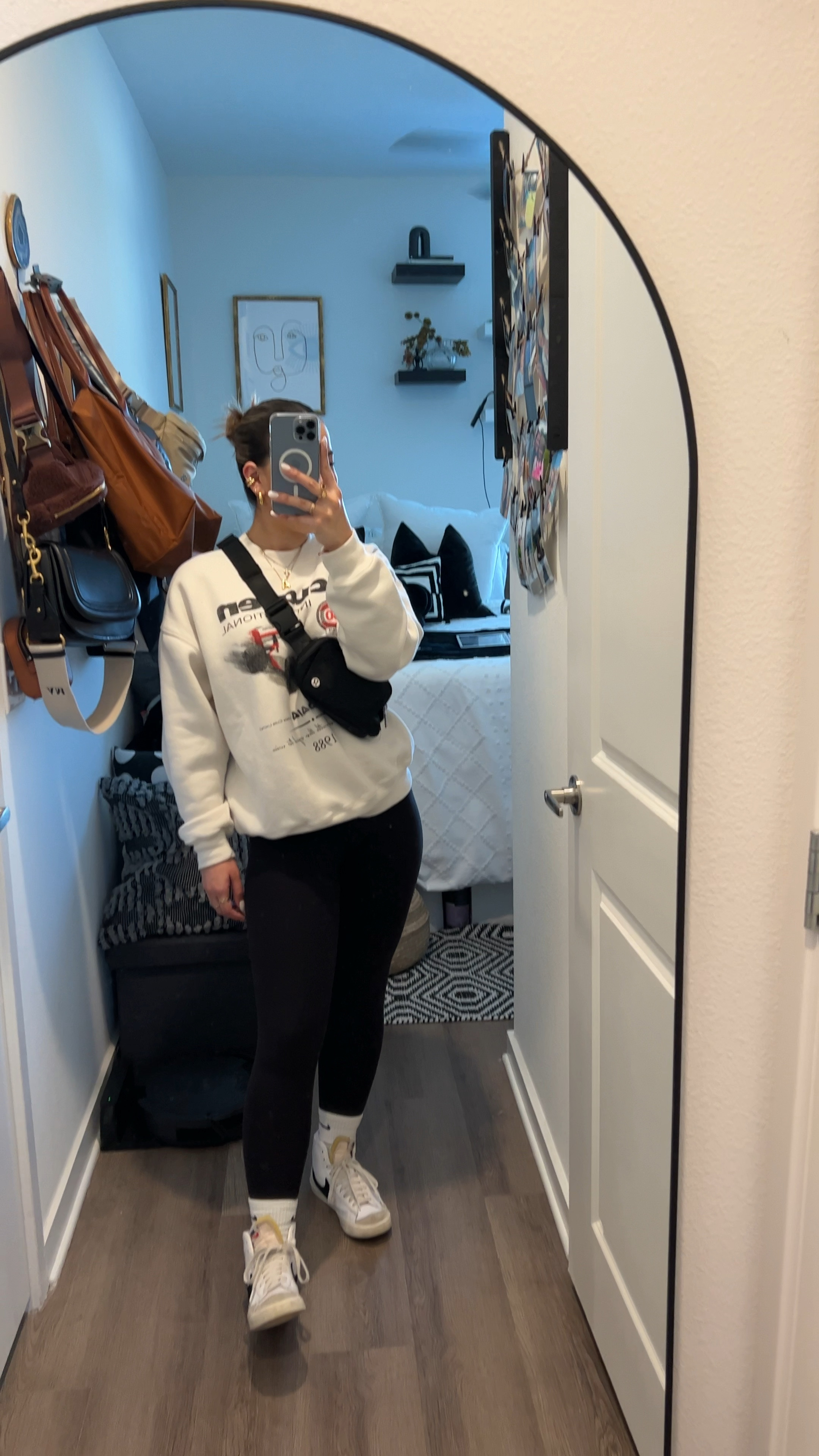 Casual day outfit🤍 

comfy, casual, trendy, hot girl walk, lifestyle, college outfit, leggings, sweatshirt, sneakers 

#LTKGiftGuide #LTKMostLoved #LTKstyletip