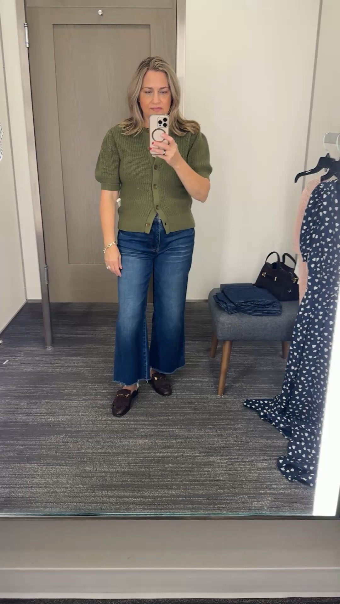 Adorable puffed sleeved cardigan with my favorite jeans! 

#LTKdayinmylife #LTKootd #LTKActive