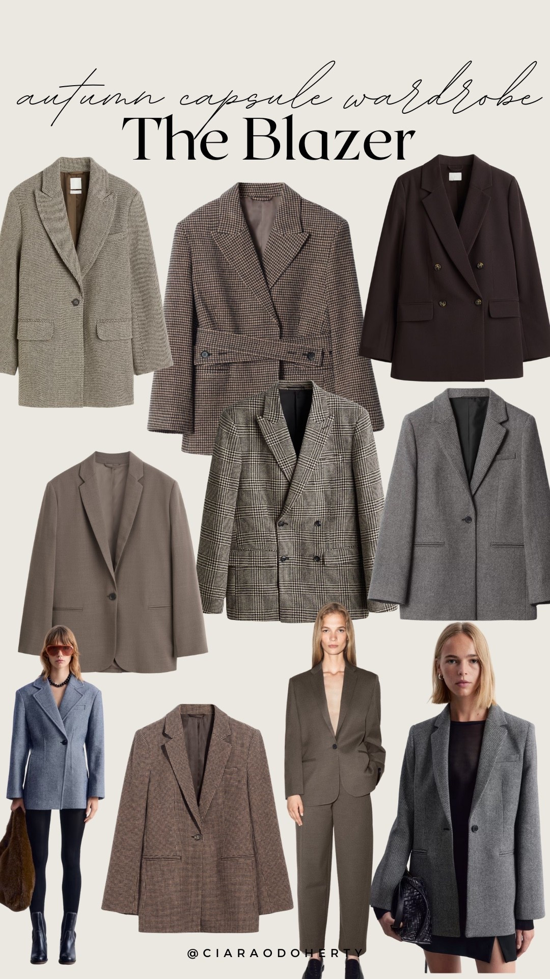Autumn Capsule wardrobe: The Blazer 
Wool blazer, belted blazer, checkered blazer, double breasted blazer 

#LTKautumn #LTKeurope #LTKireland