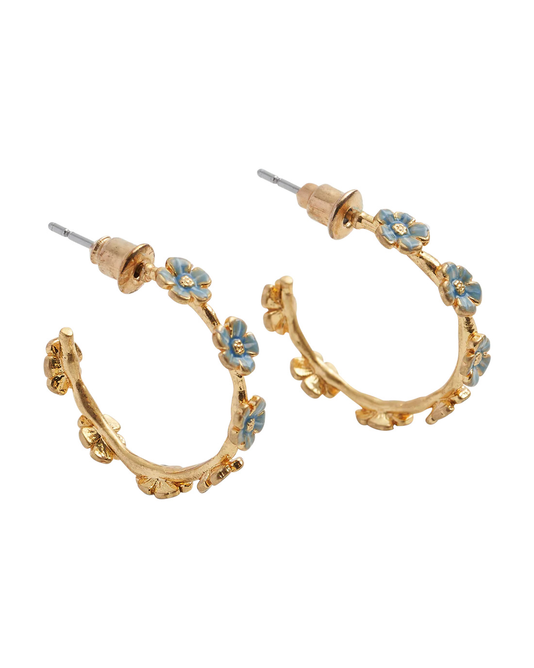 Forget-Me-Not Stud Hoop Earrings | Fable England