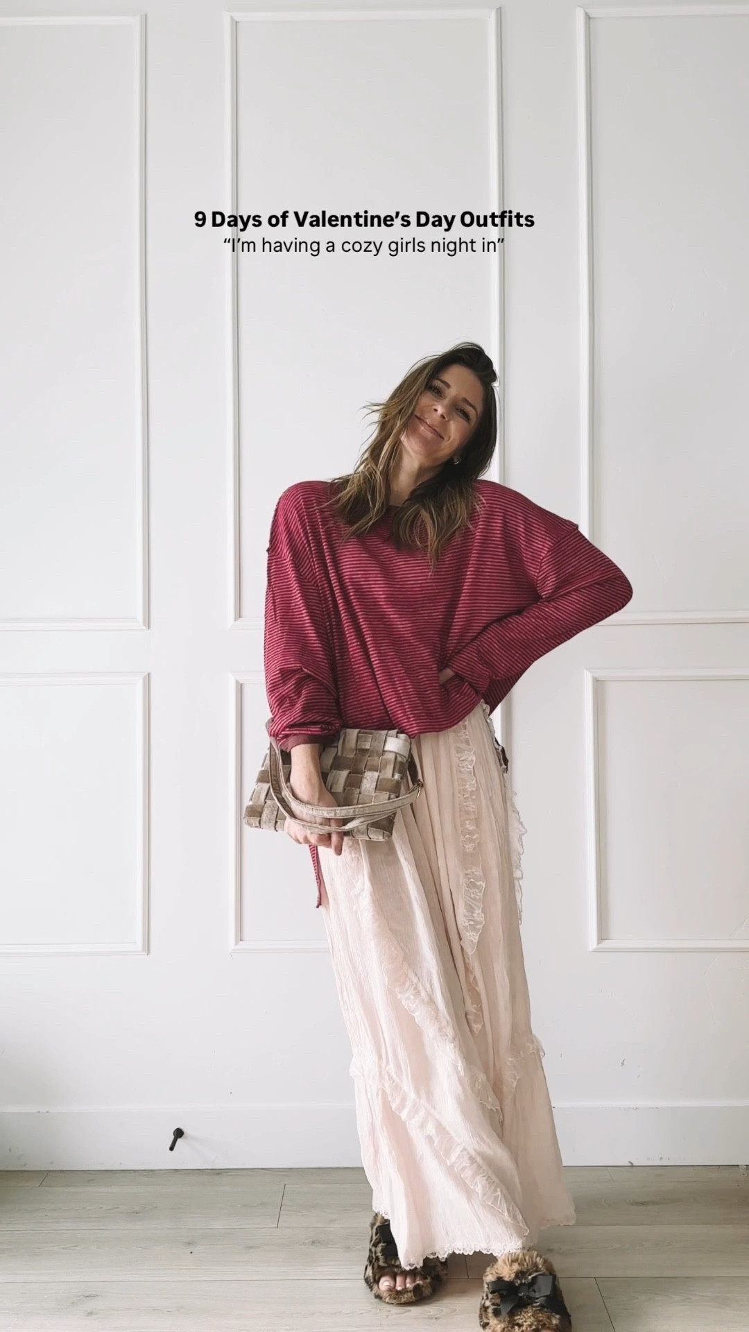 Cozy Valentine’s Day outfit for a girls night in — relaxed red sweater, flowy feminine pants, comfy yet pretty at-home look. Perfect cozy Valentine outfit, casual mom style, everyday fashion.

#LTKmomlife #LTKgrwm #LTKValentine