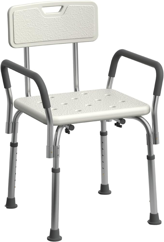 Medline Shower Chair Seat with Padded Armrests and Back | Heavy Duty Shower Chair for Bathtub | S... | Amazon (US)