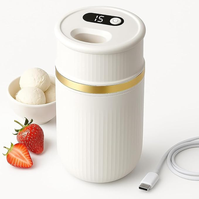 USB-C Rechargeable Portable Ice Cream Maker 0.4 Qt,Cordless Gelato, Sorbet & Frozen Yogurt Machin... | Amazon (US)