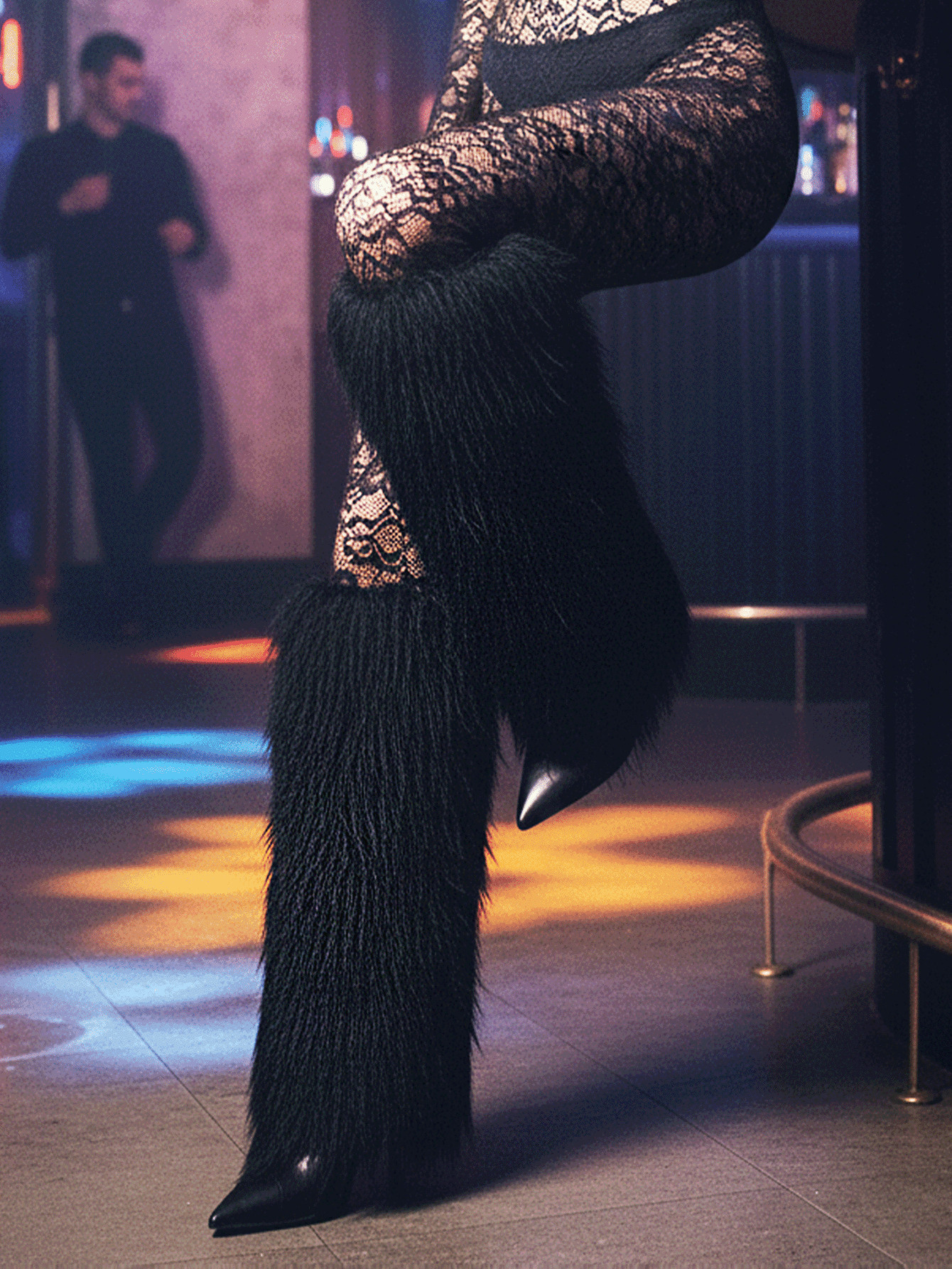 Fuzzy knee boots  | SHEIN