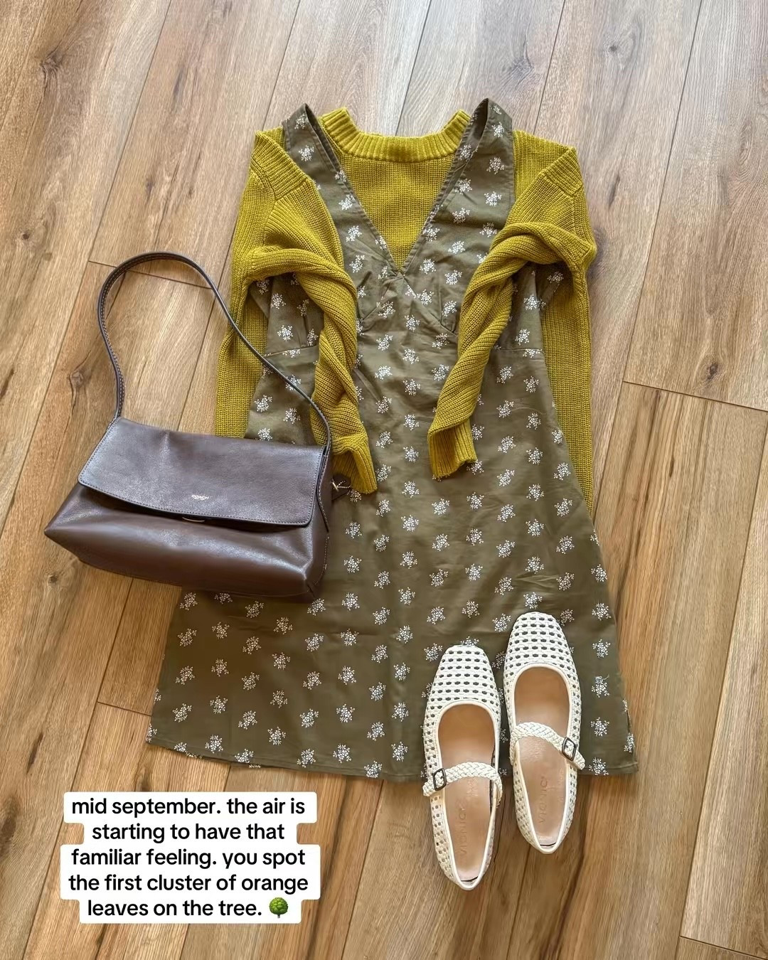 fall transition outfit! 100% cotton dress and 100% cotton sweater. lightweight for warm early fall weather but still with fall colors

#LTKSeasonal #LTKSaleAlert #LTKootd