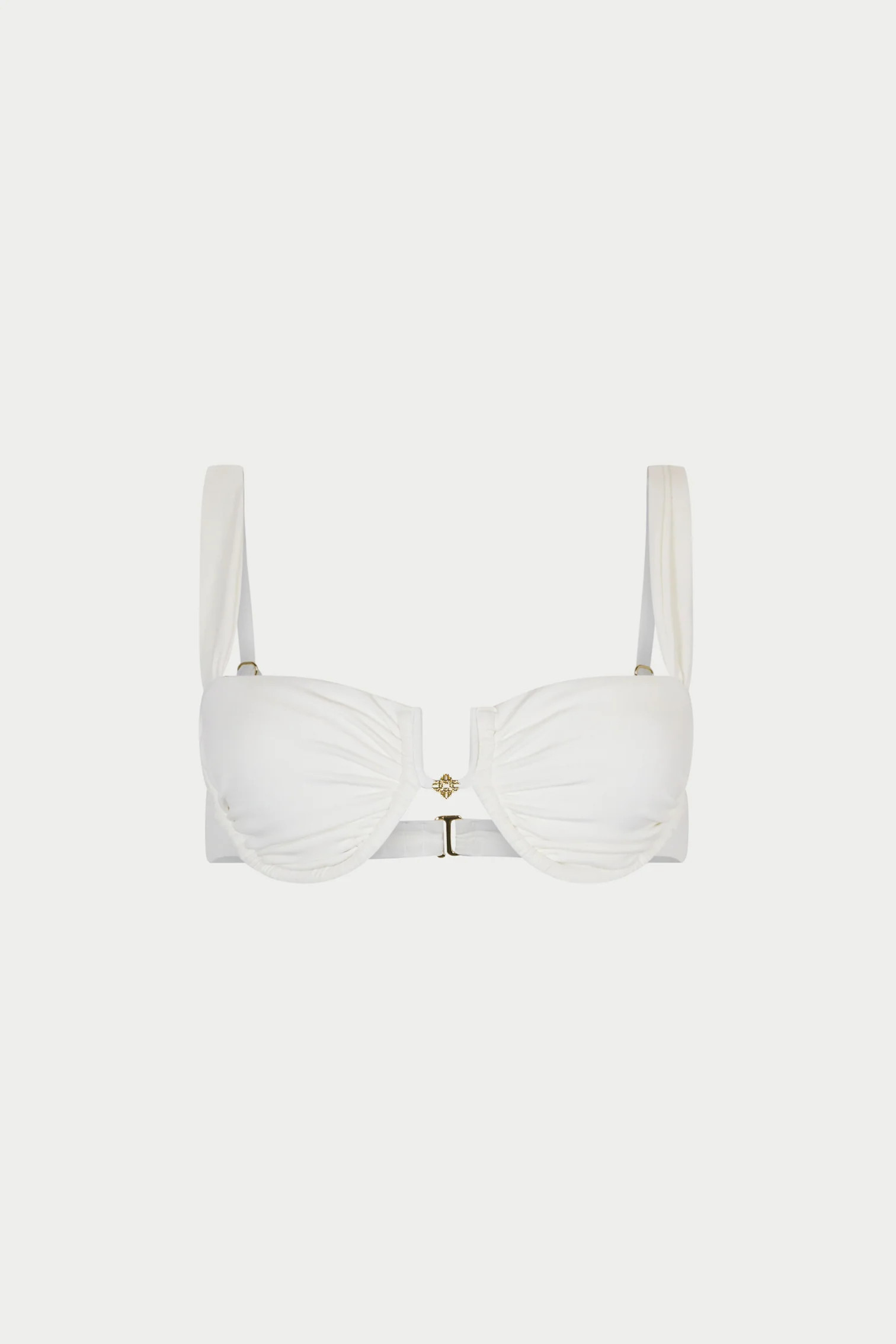 RUCHED CUP BIKINI TOP - WHITE | The Couture Club