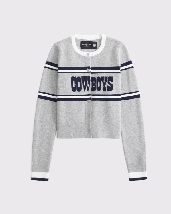 Women's Dallas Cowboys Shrunken Cardigan | Women's Tops | Abercrombie.com | Abercrombie & Fitch (US)
