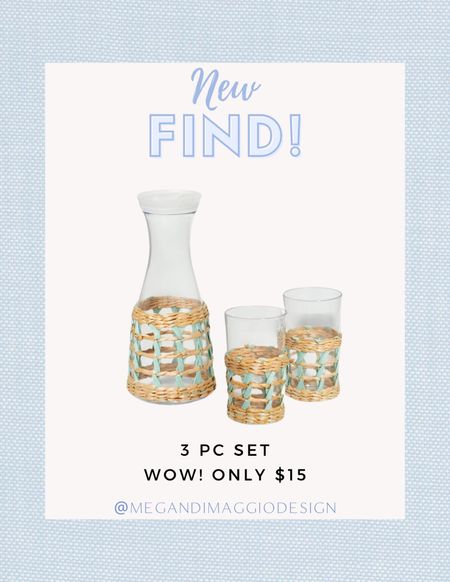 Cannot believe that this new 3 piece woven beverage set is only $15!! 🤯🙌🏻 Looks like Serena & Lily but for way less!! And my guess is will go so fast! Perfect for outdoor entertaining and I love how the pitcher comes with a lid! 🤍

#LTKfindsunder50 #LTKSeasonal #LTKhome